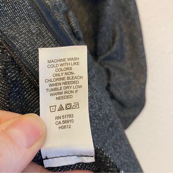 Maurices 3/4 Sleeve Military style blazer ruffled jacket sports coat dark Gray-L - Picture 9 of 10